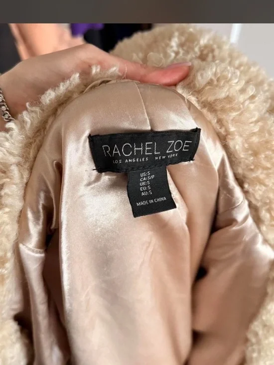 Rachel Zoe Cream Hooded Teddy Jacket - Picture 4 of 4